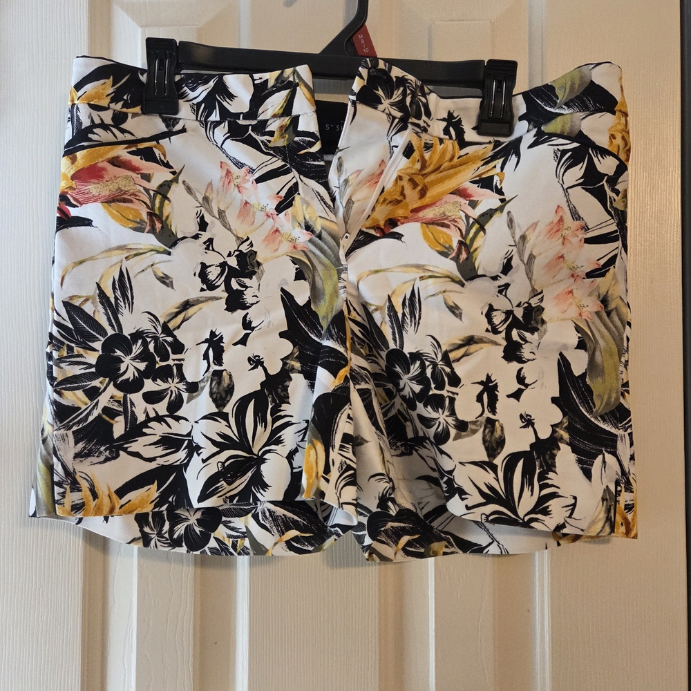 White House Black Market Tropical Print Shorts
